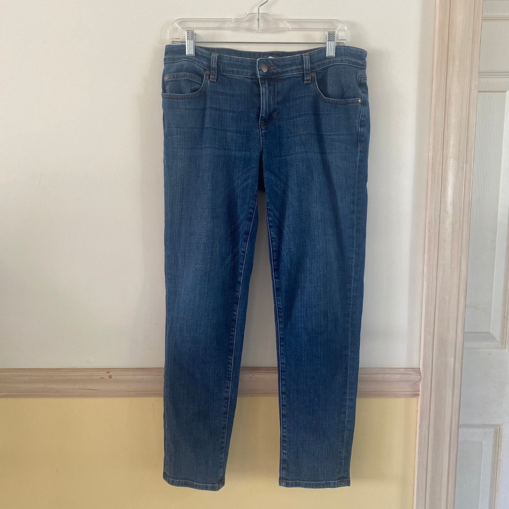 Eileen Fisher Womens Blue Wash Denim Straight Leg Jeans Pants Size 4